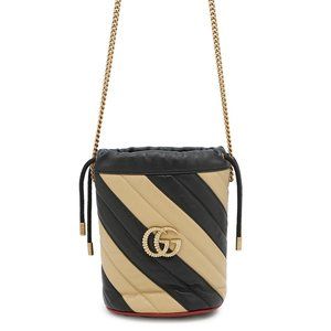 GUCCI Black GG Marmont Shoulder Bag